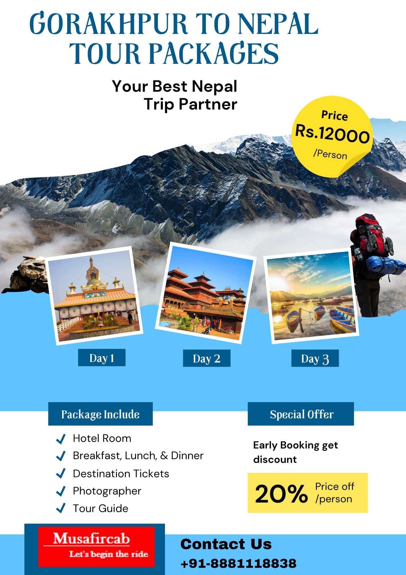 Gorakhpur to Nepal Holiday Package, Gorakhpur to Nepal Trip